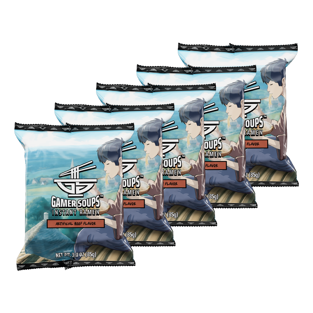 Gamer Soups Instant Noodles - Beef Bricks (5 Pack)